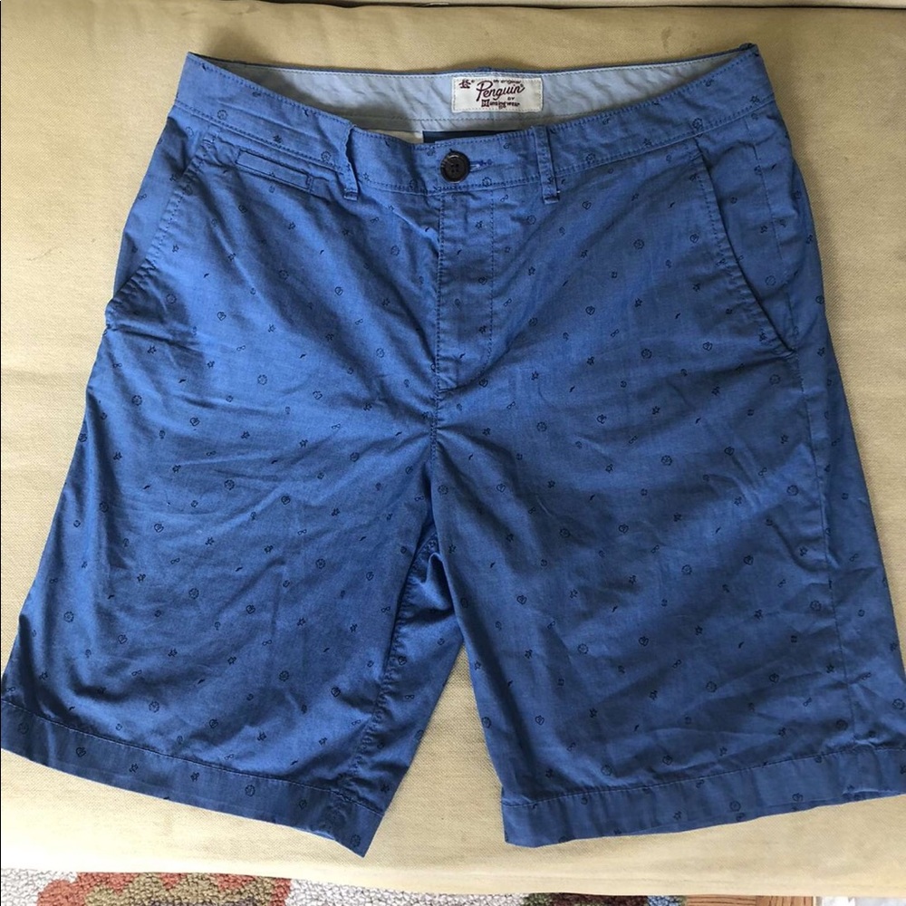 Blue Patterned Shorts